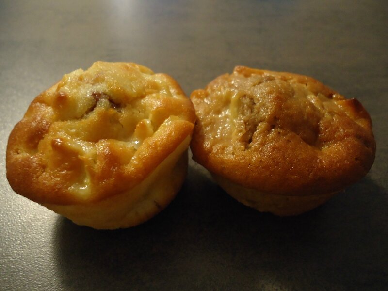 muffins au yaourt, pommes et coeur toblerone 1