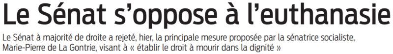 2021 03 12 SO Le Sénat s'oppose à l'euthanasie