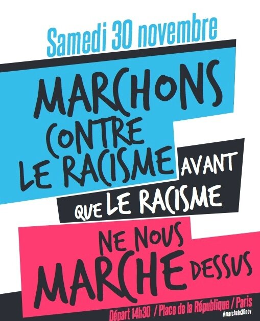 collectif marchons contre le racisme 30 novembre 2013 LICRA LDH Avranches