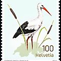 La Suisse édite un timbre en hommage à la <b>cigogne</b> <b>blanche</b>
