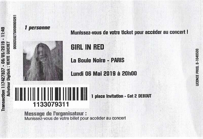 2019 05 06 Girl in Red Boule Noire Billet