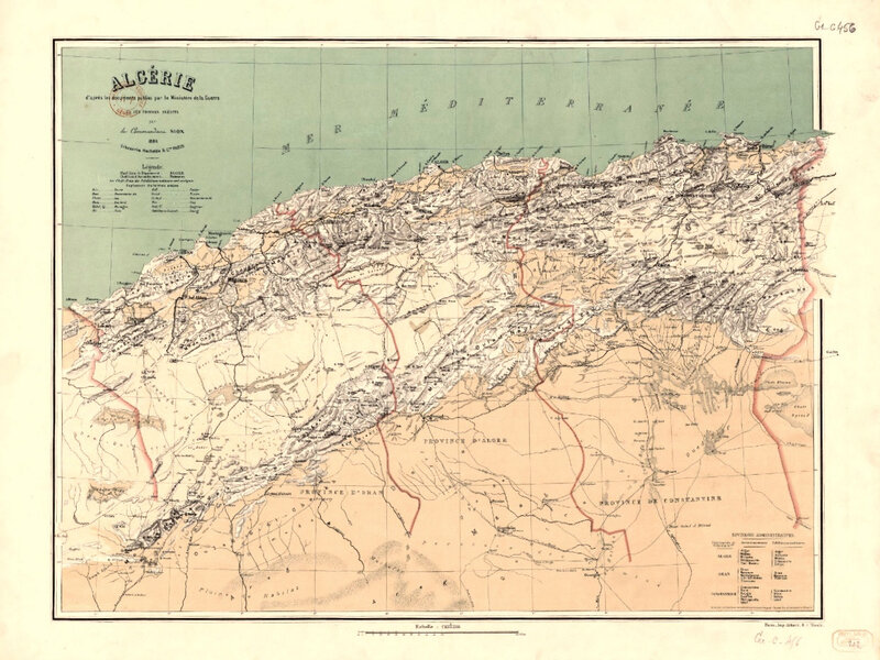 Algérie, carte Niots, 1884, vue d'ensemble