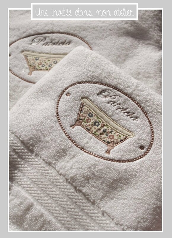 ensemble-serviettes de toilette-personnalisées-Liberty-fairford taupe