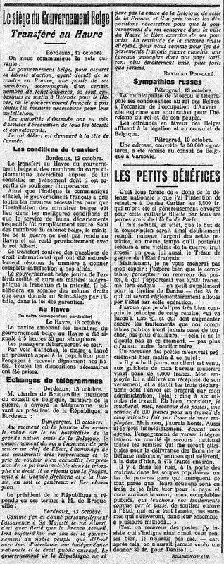Les Echos 14 10 1914