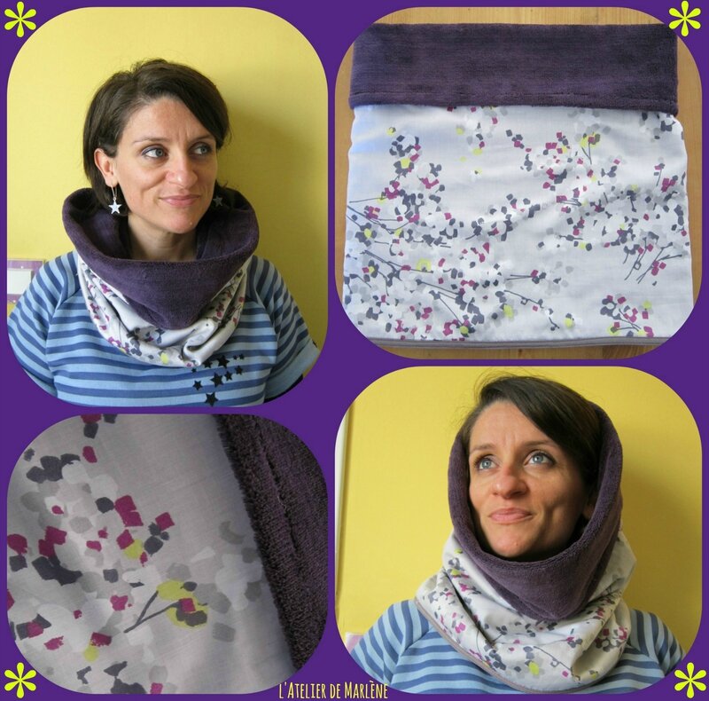 Collage snood gris