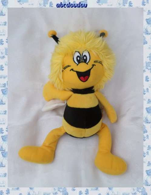 Doudou Peluche Maya L'abeille Jaune Noir Rayé Ailes Blanches Tomy 40 Cm