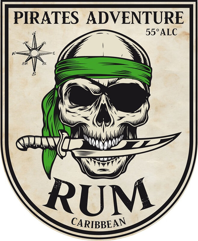 label pirate skull rum printable rhum Birthday 43