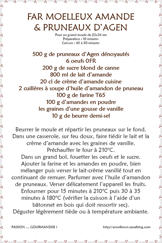Far moelleux amande & pruneaux_fiche