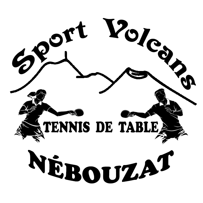 logo Sport Volcans Tennis de Table (noir fond blanc)