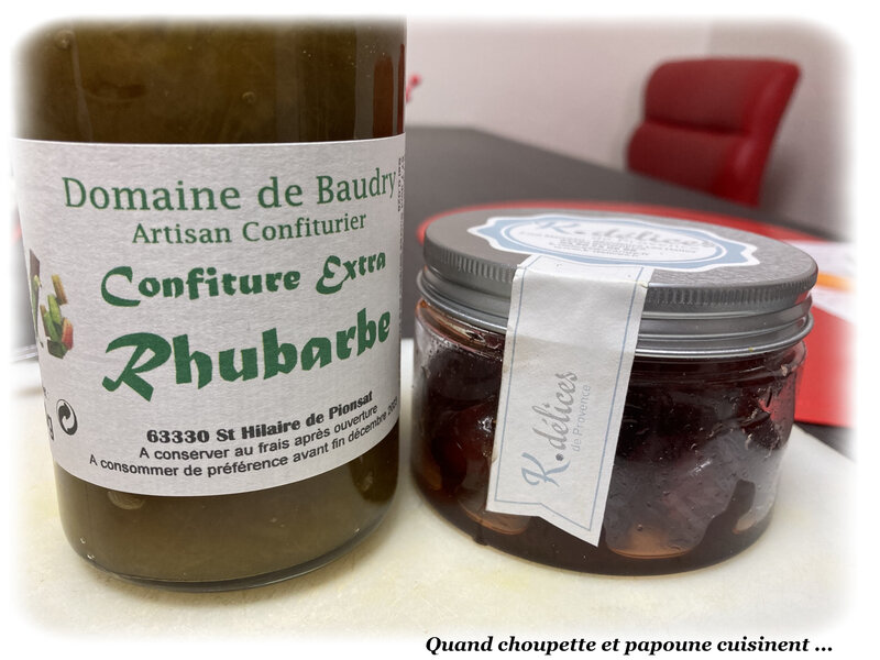 gâteau confiture de rhubarbe et cerises confites-5