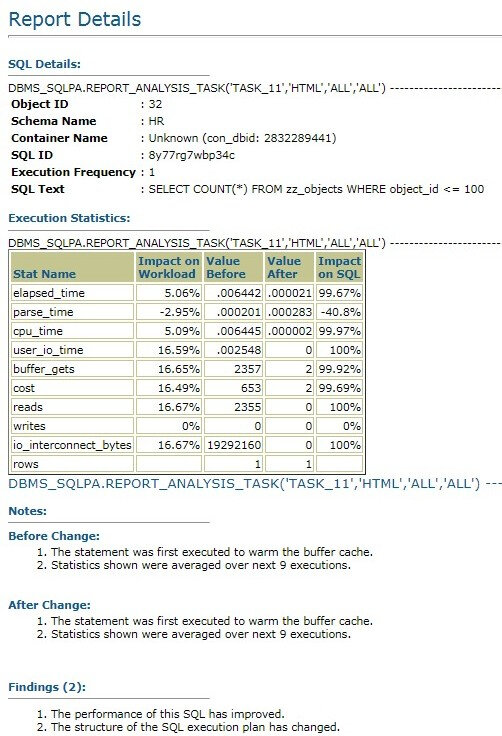 SQL Performance Analyzer : mesurer l'impact d'une modification de base ...