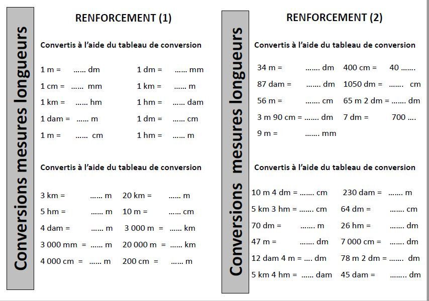 Mesures De Longueurs Cm1 Exercices peordinaire.canalblog.com
