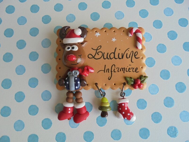 badge renne de noel