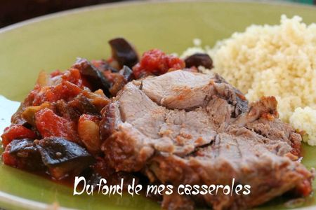 gigot d'agneau et aubergine confite