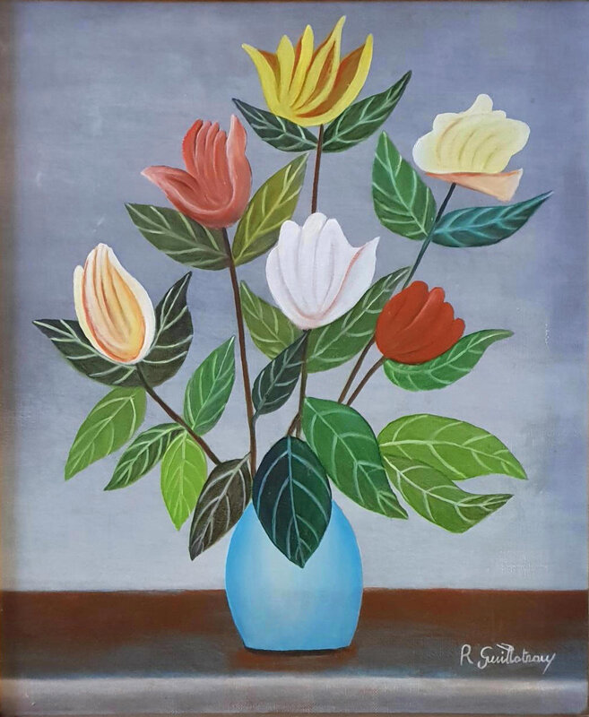 GUILLOTEAU Fleurs 55 x 43