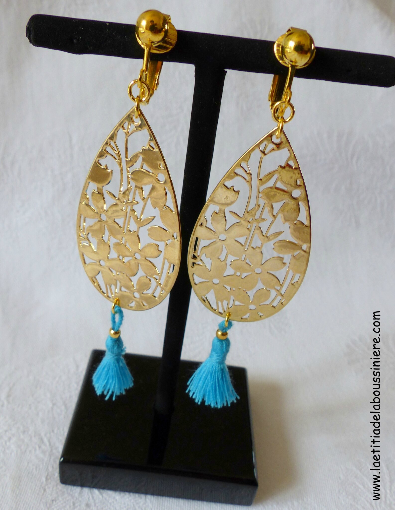 BO Capucine (turquoise et doré) - 21 €