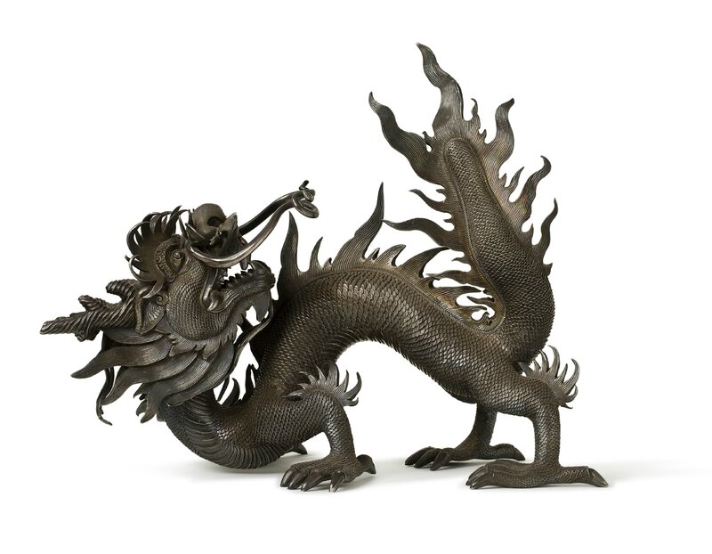 Sculpture de dragon en argent, Vietnam, XIXe siècle