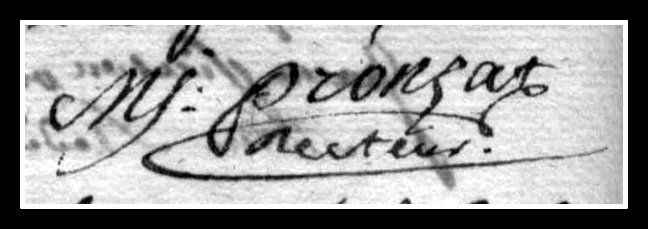 signature de l'abbé Pronzat de Langlade