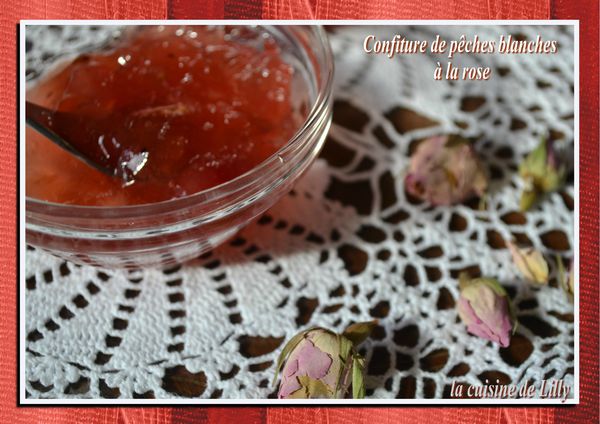 confiture de pêches à la rose