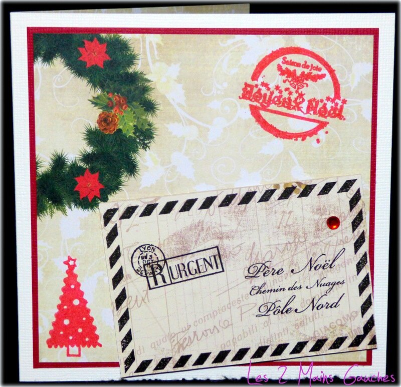 carte de Noël traditionnelle avec lettre au Père Noël
