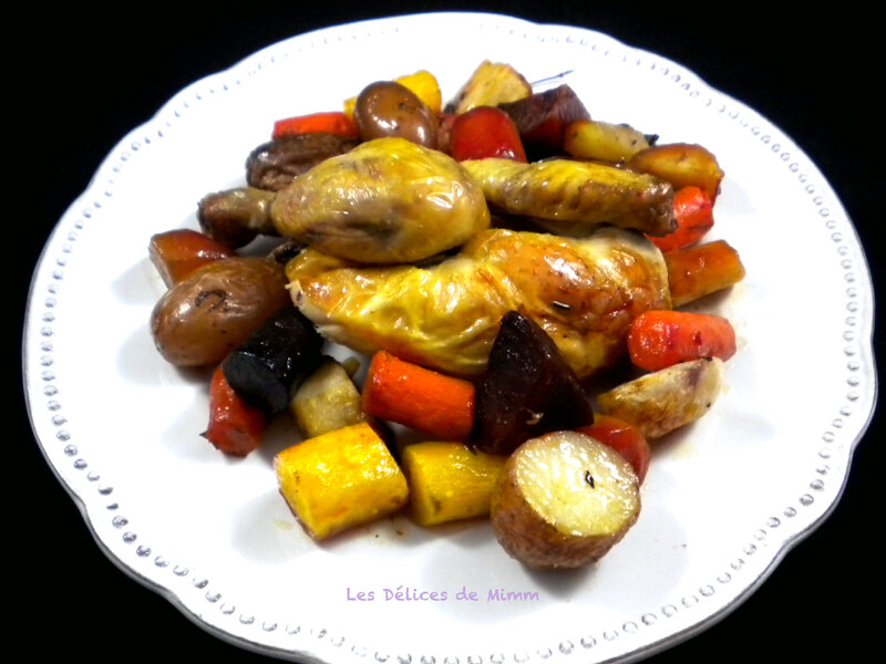 Coquelet aux légumes racines confits au four 4