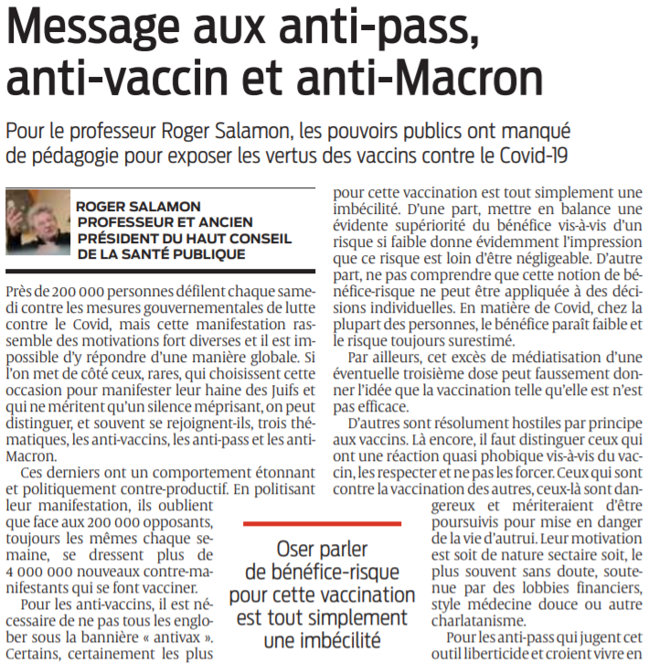 2021 08 28 SO Message aux anti-pass anti-vaccin et anti-Macron
