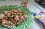 raviolis chinois aux crevettes et ciboule frits et cuits à l'eau 006