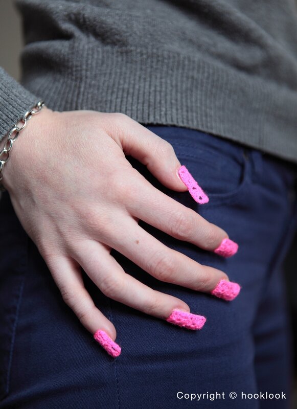 faux ongles crochet nail pink