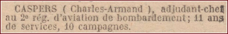 CASPERS - Médaille Militaire