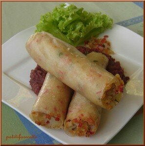 Nems au surimi à la crème de betterave et menthe recettes Nems de pomme de terre au surimi (merci spitie pour cette recette)