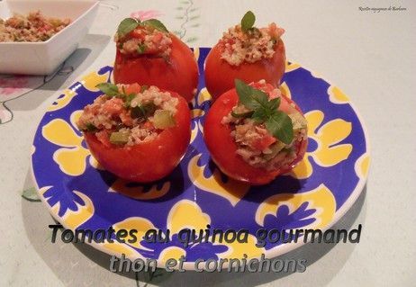 tomates au quinoa gourmandthonetcournchons