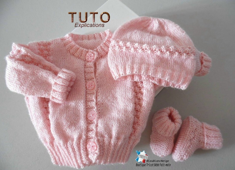 tuto tricot -Gilet-ROSE-bonnet-chauss