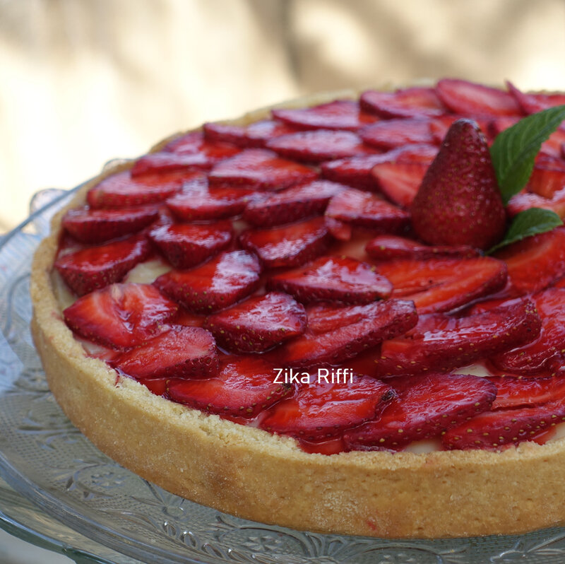 tarte fraises pâte sucrée creme amandine