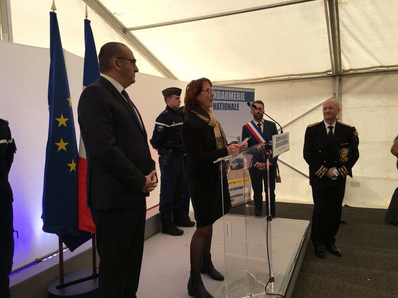 Arnaud Beltrame_hommage_Avranches_2019_Gendarmerie_Nicolle Beltrame_mère_allocution_discours