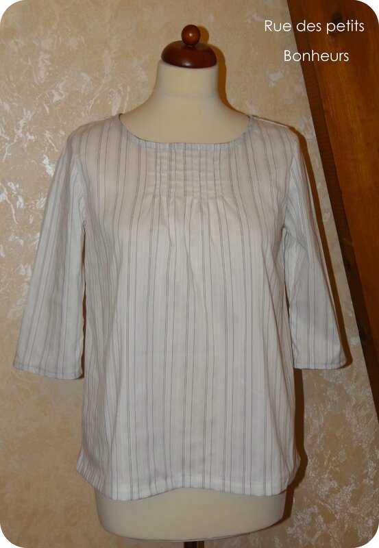 Blouse blanche rayée -Tuniques, blouses & robes au fil des jours -