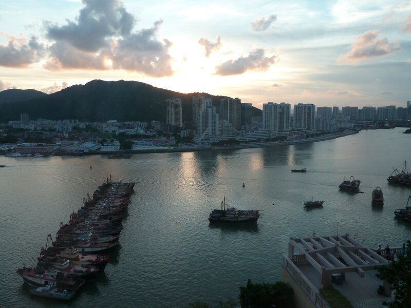 Coucher du soleil sur la baie de Macao
