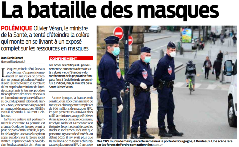 2020 03 22 SO La bataille des masques