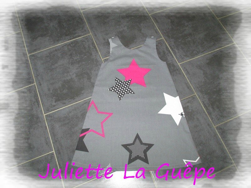 chasuble lou and me gris étoiles rose 6a