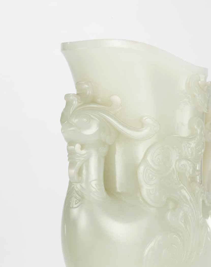 Magnificent imperial white jade vessel leads the Hong Kong