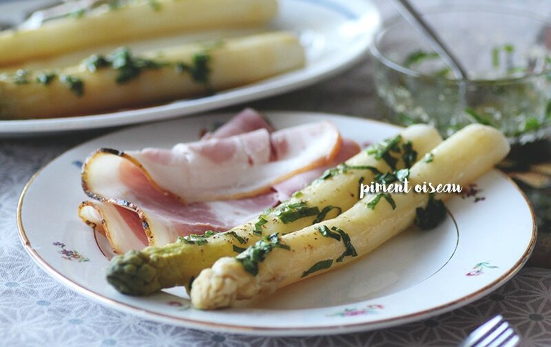 asperges vinaigrette jambon