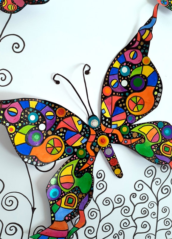 432-Fleurs Printemps - Papillon Kandinsky (101)