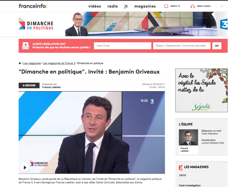 Dimanche en politique Benjamin Griveaux