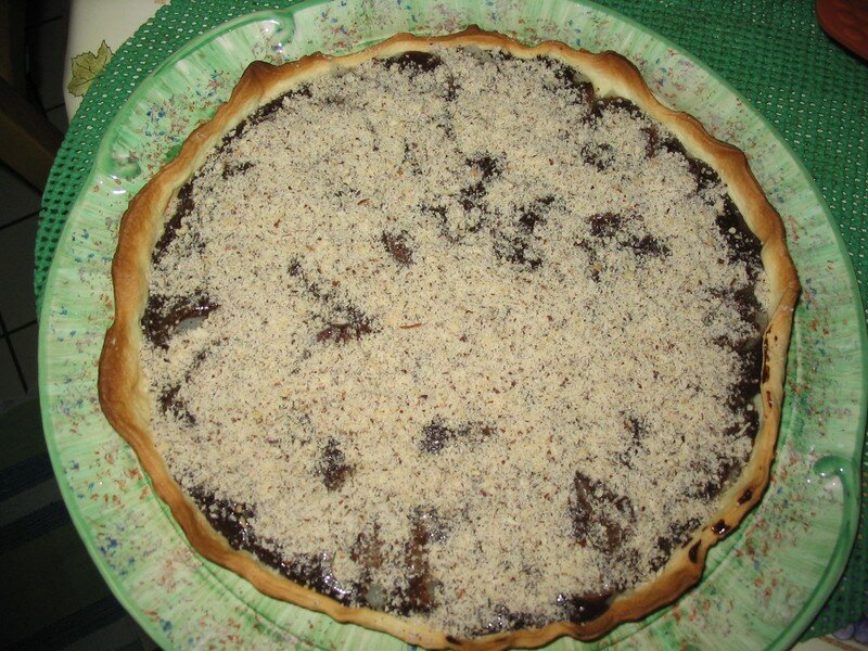 Tarte poire/chocolat/noisettes