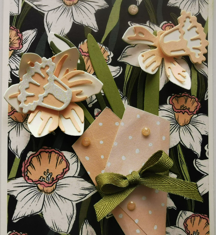28c Carte Bouquet de Jonquilles papaye pale
