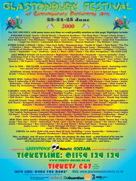 Glastonbury_Glastonbury festival_2000_poster_affiche_line-up