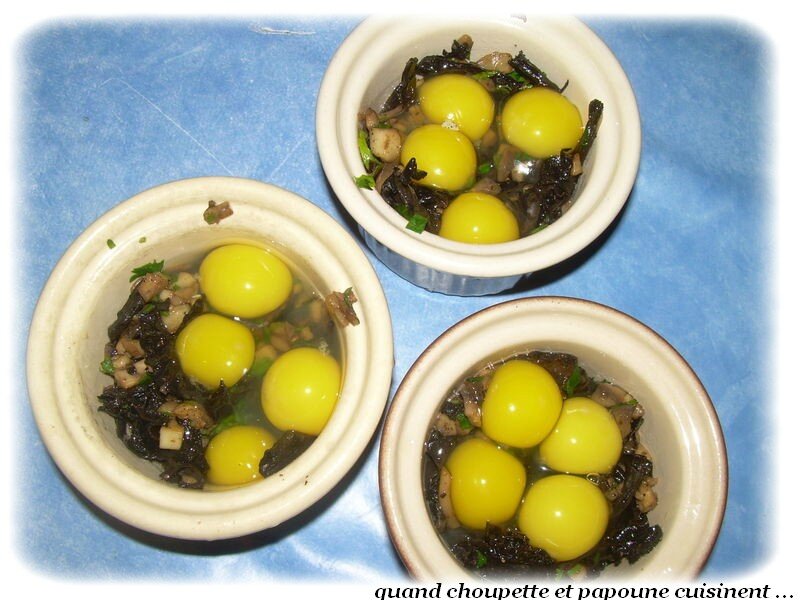 cassolette d'oeufs de caille