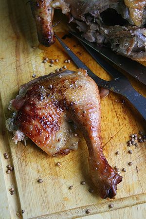 Poulet rôti su sirop d'érable et coriandre