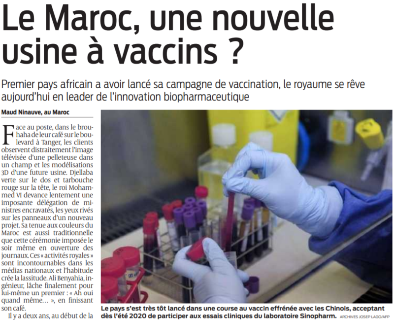 2022 02 06 SO Le Maroc une nouvelle usine à vaccins