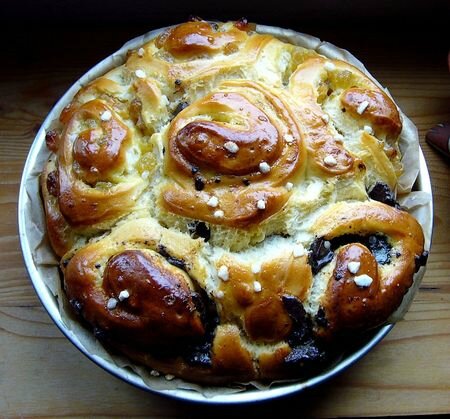 Brioche raisin chocolat