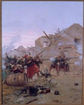 Grolleron, combat dans les rues d'un village, 1870